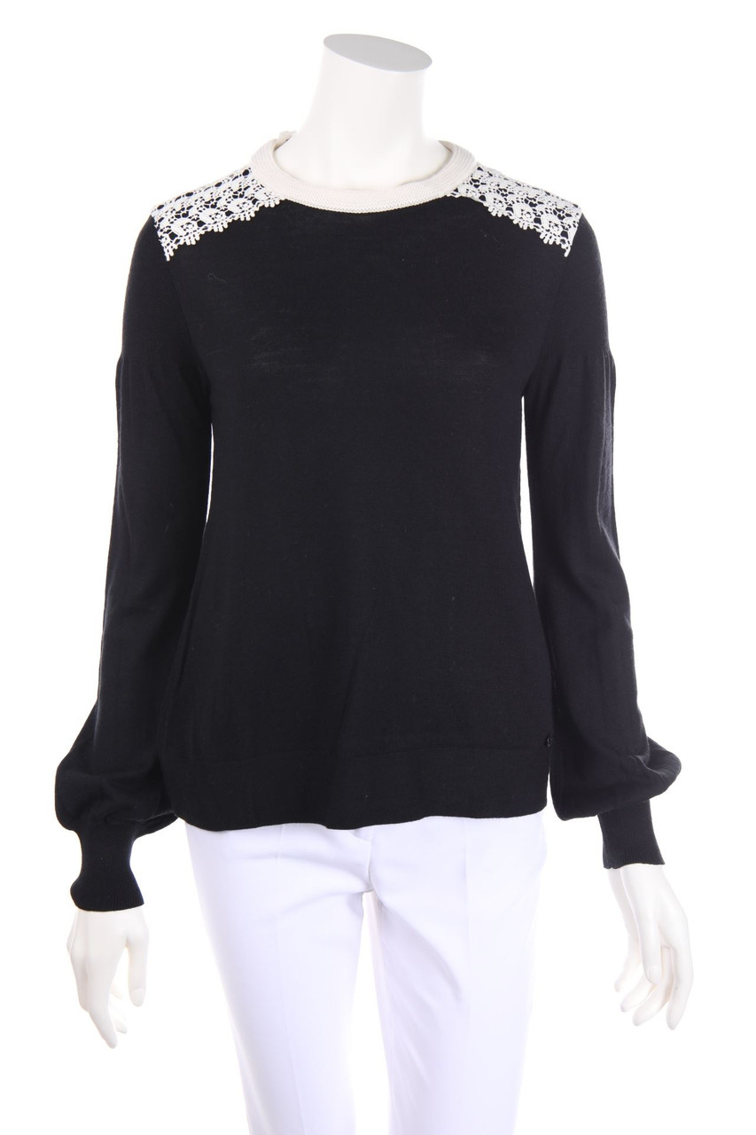 AJ ARMANI JEANS - Strick-Pullover aus Woll-Mix mit Spitze - D 36