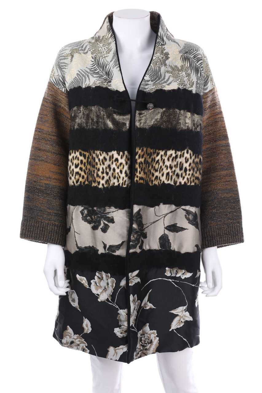 antonio marras - Glitzer-Patchwork-Mantel aus Schurwoll-Mix - XS