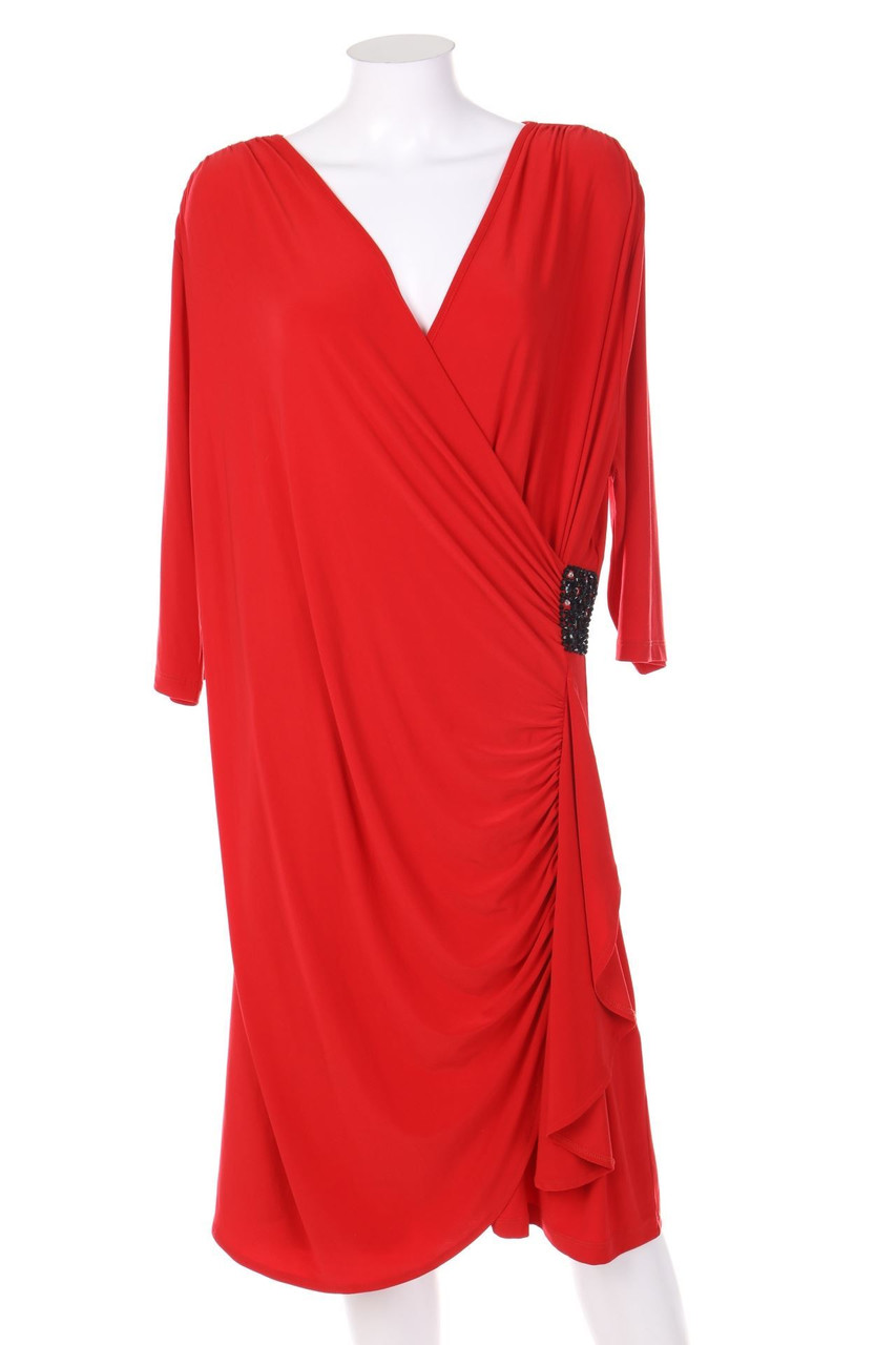 POMPÖÖS - Kleid mit Raffungen mit 3/4-Ärmel - D 50