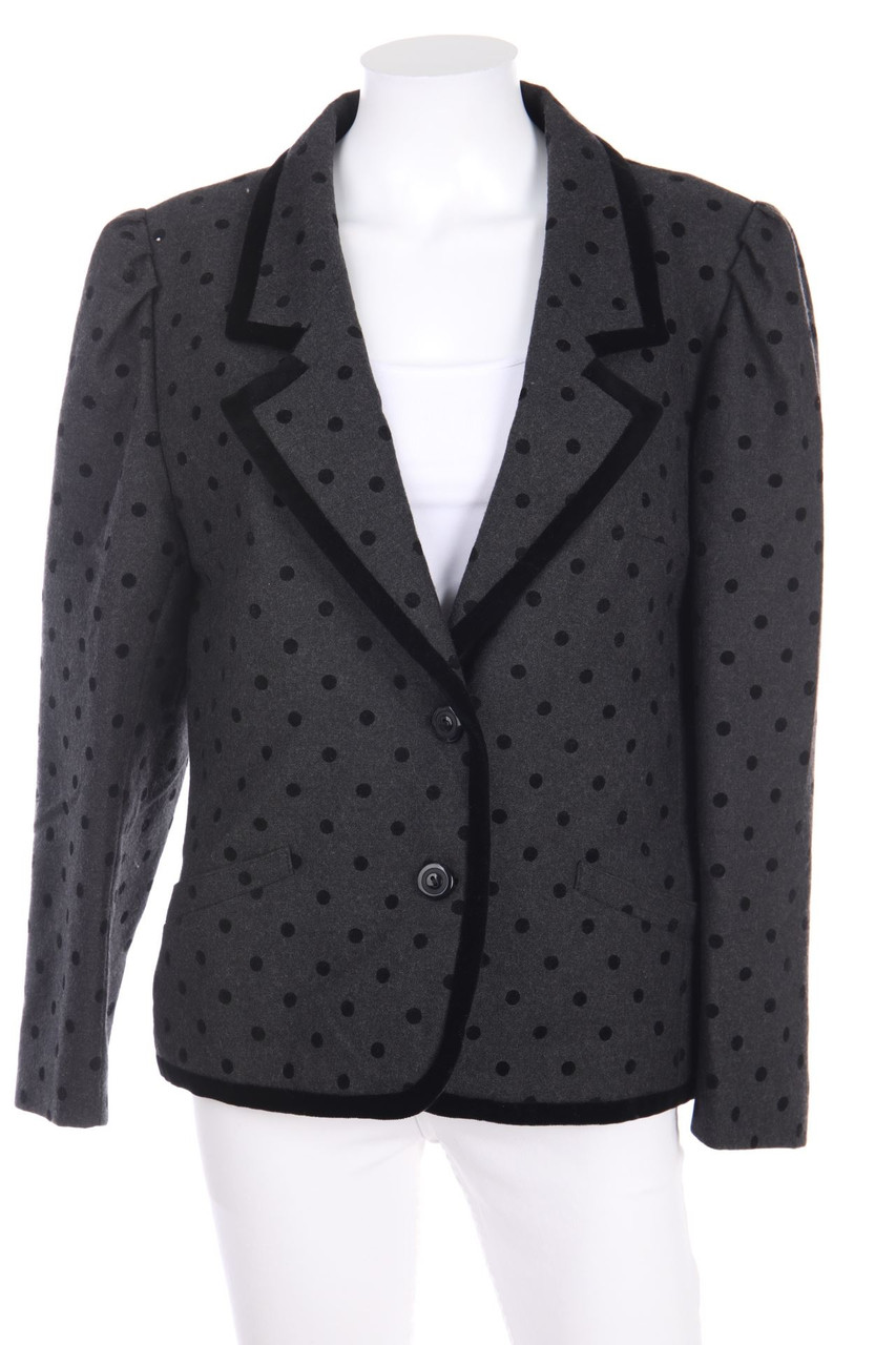 VINTAGE - Blazer aus reiner Schurwolle mit Punkten - D 42