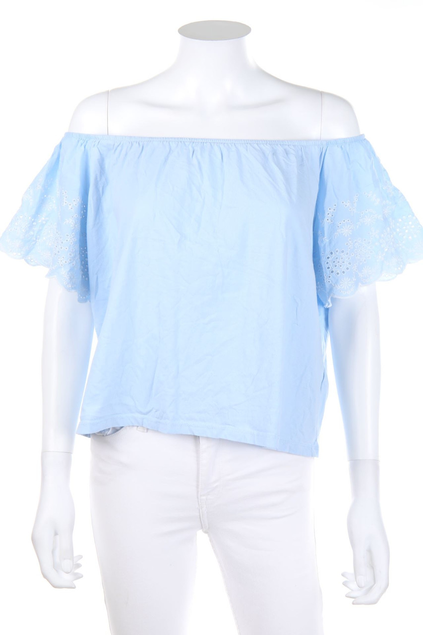 H&M - Carmen-Bluse mit Stickereien - M