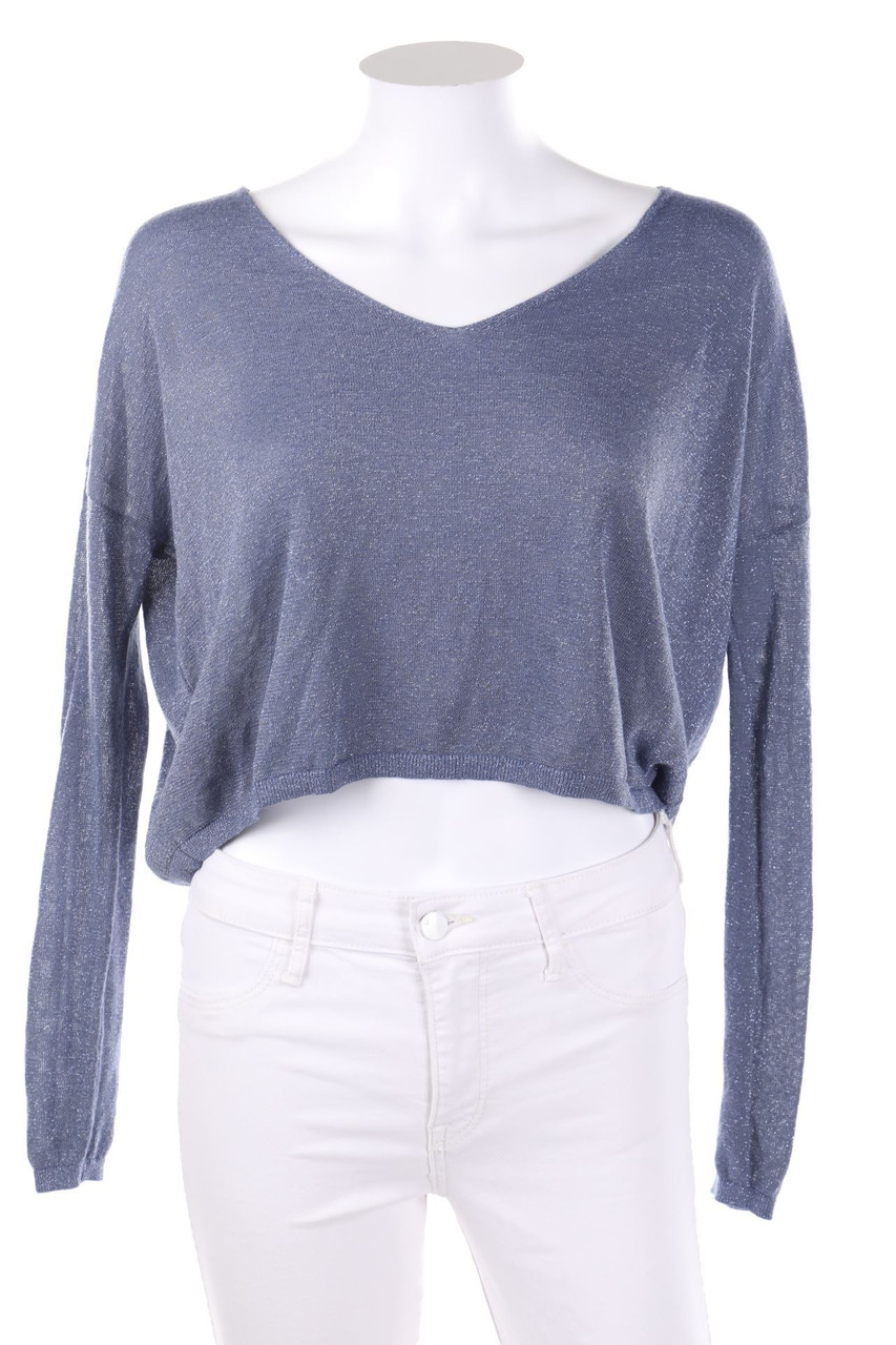 MANGO - Oversize-Strick-Pullover mit Metallic-Effekt - XS