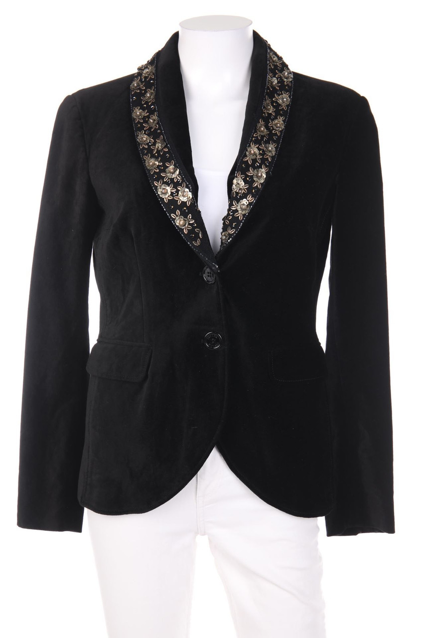 Divina - Samt-Blazer mit floralem Muster - D 38