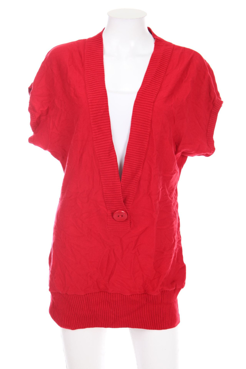 Best Connections - Kurzarm-Strick-Pullover mit tiefem Ausschnitt - D 36