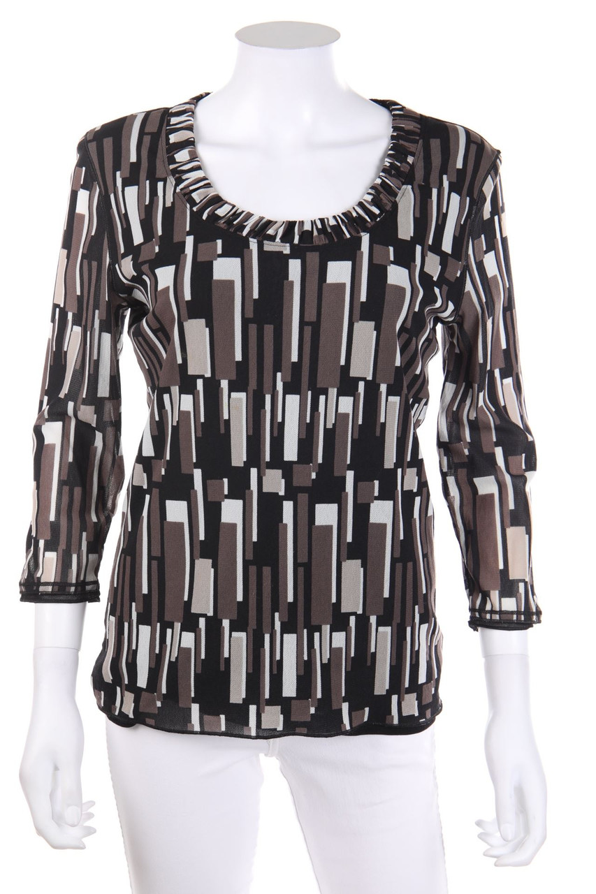 BLACKY DRESS BERLIN - Mesh-Shirt mit geometrischem Muster - D 40