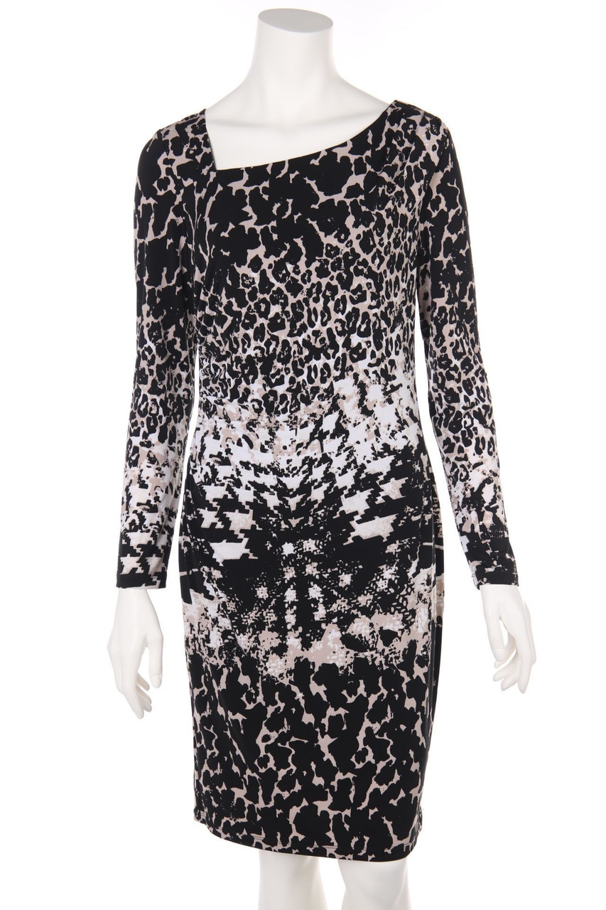 comma - Kleid mit Leo-Print - D 36