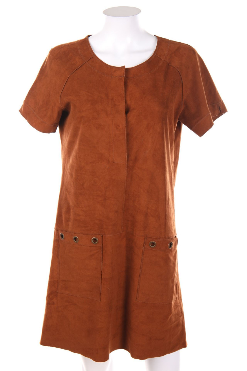 ESPRIT de corp - Faux Leather-Kurzarm-Kleid - D 36