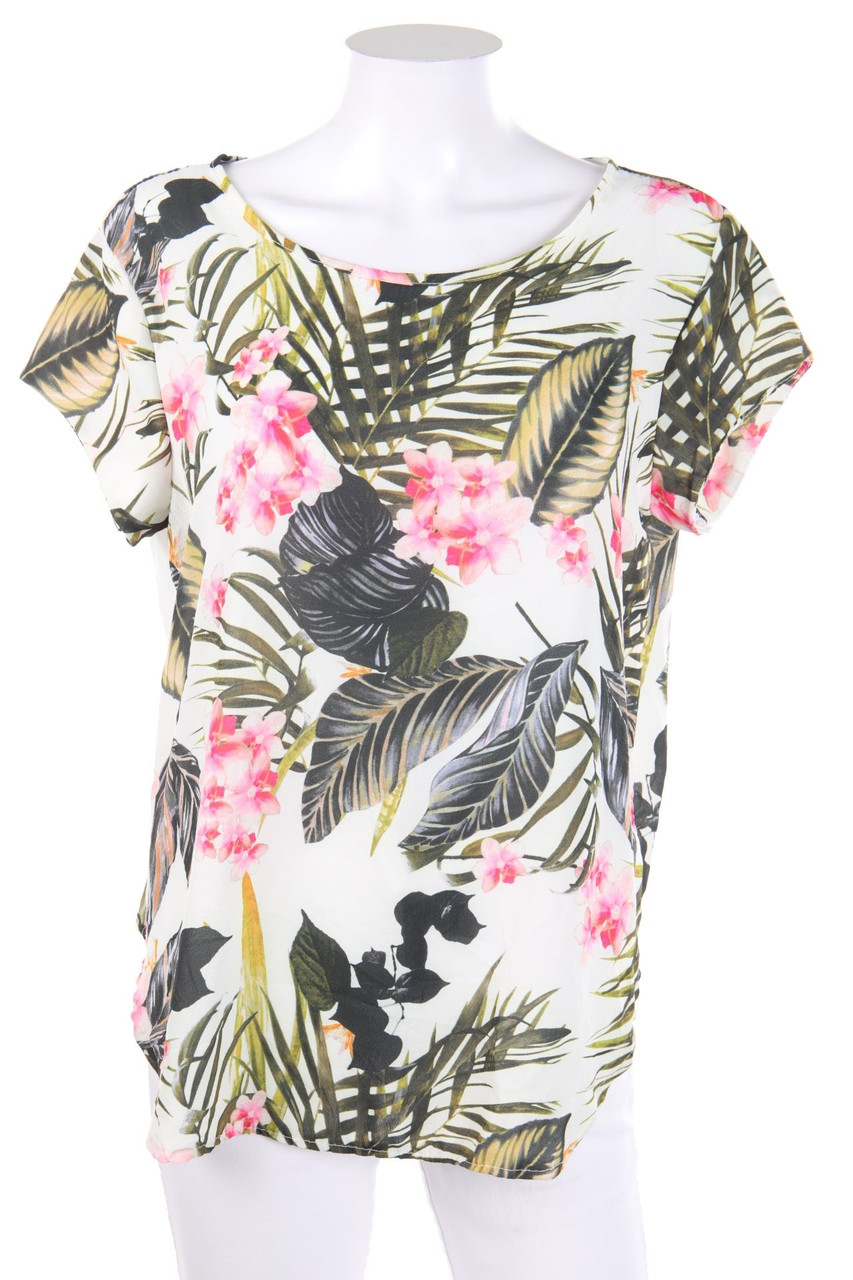 TODAY - Kurzarm-Bluse mit floralem Muster - M