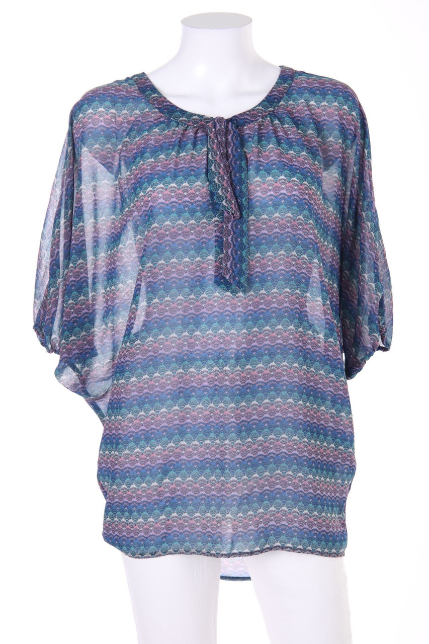 WAREHOUSE - Kurzarm-Bluse mit Muster mit Batwing-Ärmeln - D 38