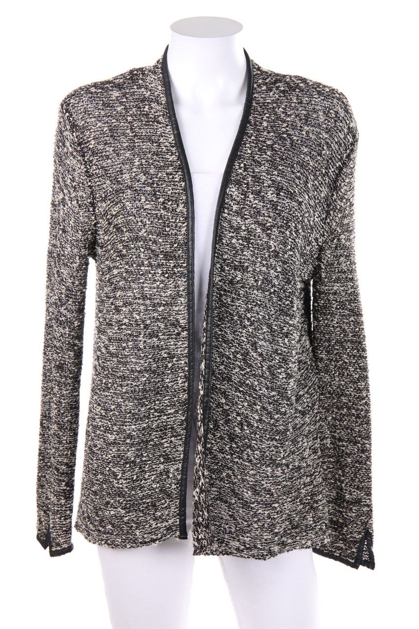 H&M - Cardigan mit Kunstleder-Details - M