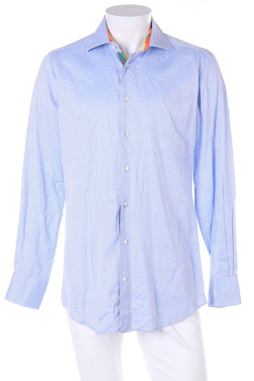 ALFERANO - kariertes Hemd mit Hahnentritt-Muster - 52