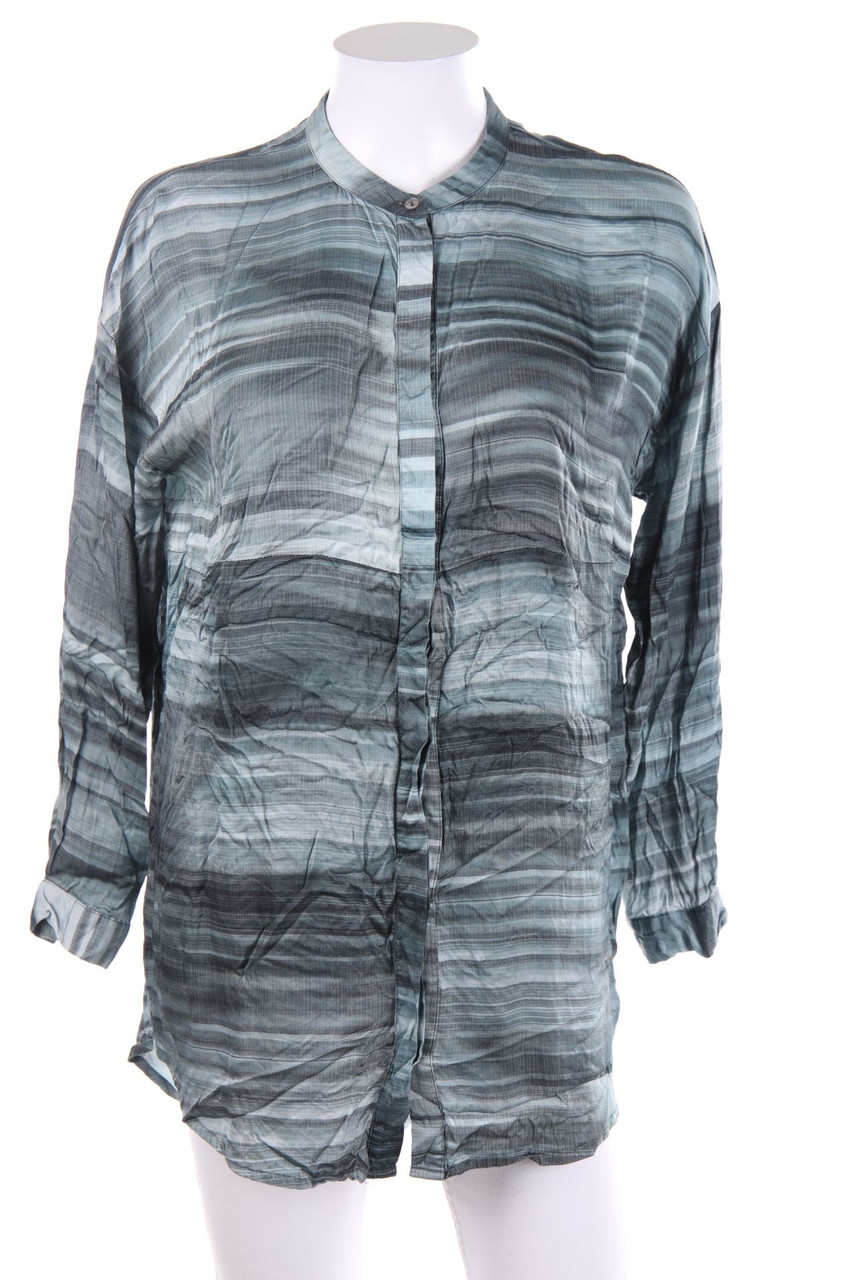 Wera - Bluse mit Streifen mit Stehkragen - D 38