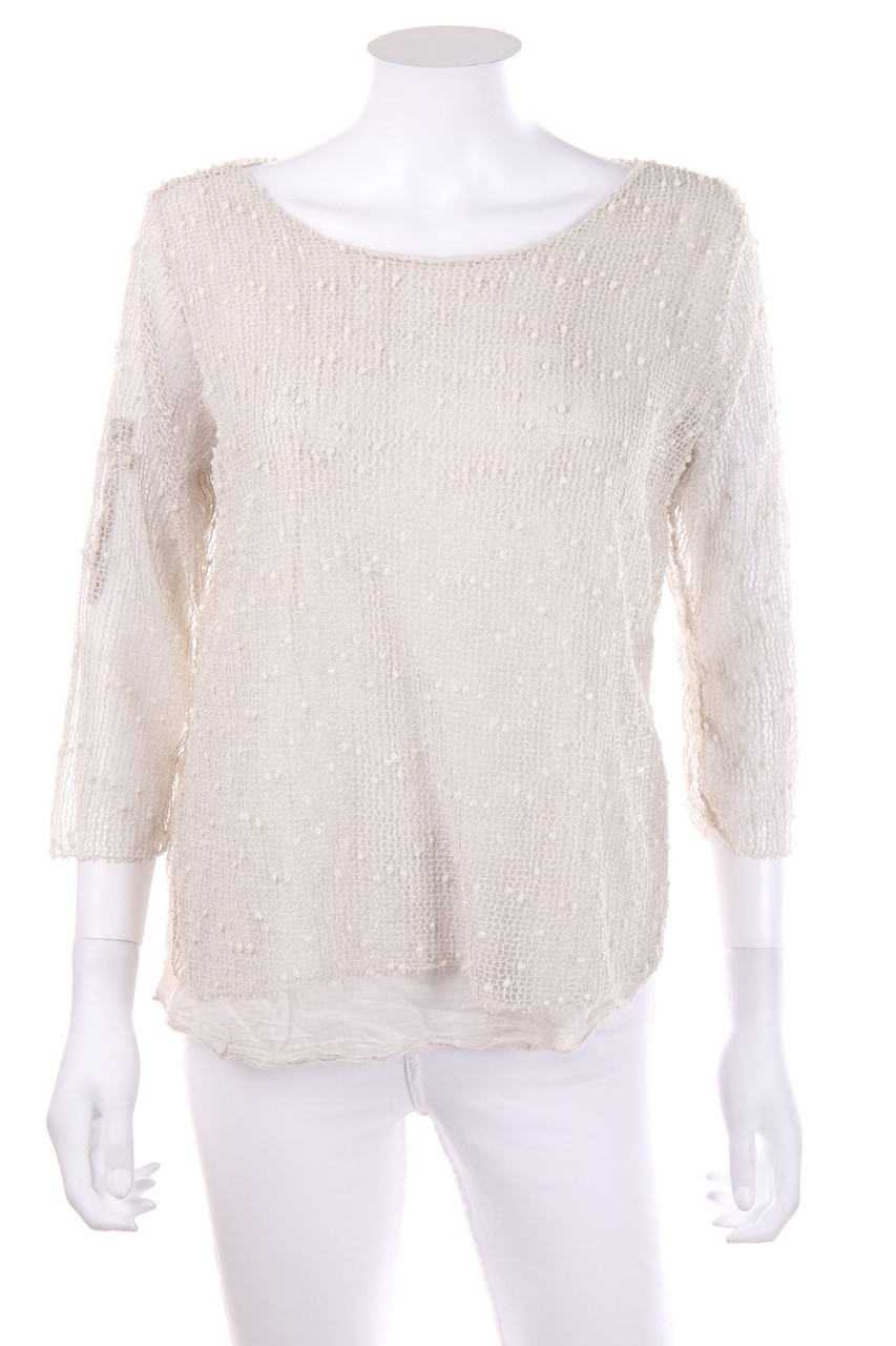 zuiki - Bluse mit Krempel-Ärmeln - D 44-46