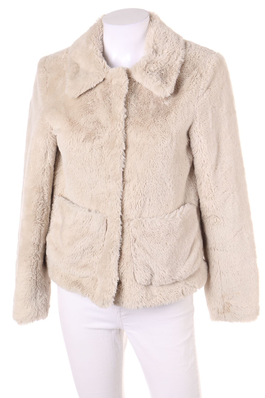 H&M DIVIDED - Teddy-Fake Fur-Jacke mit aufgesetzten Taschen - XS