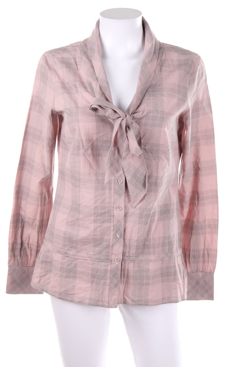 ESPRIT - Schluppen-Bluse mit Karo-Muster - D 36