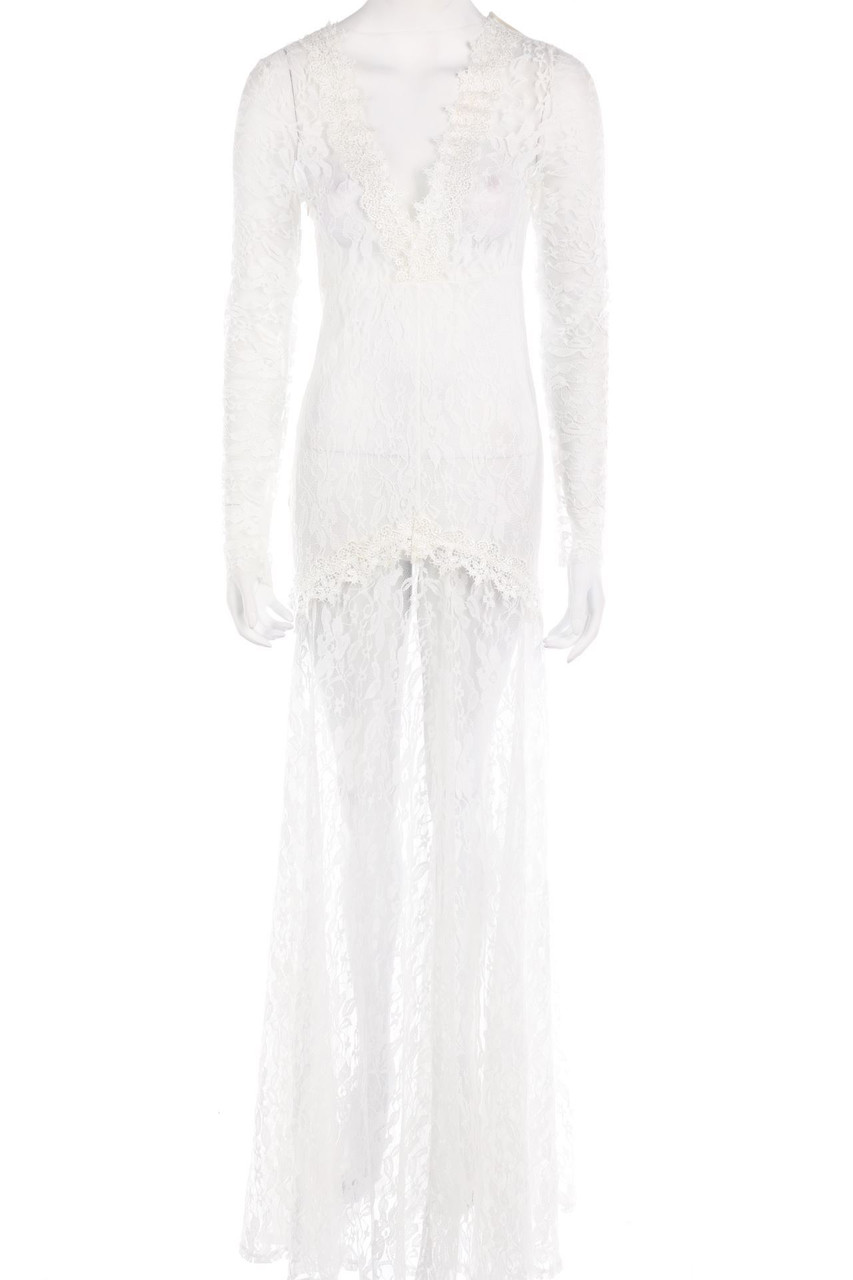 Ohne Label - Maxi-Kleid aus Spitze - D 36