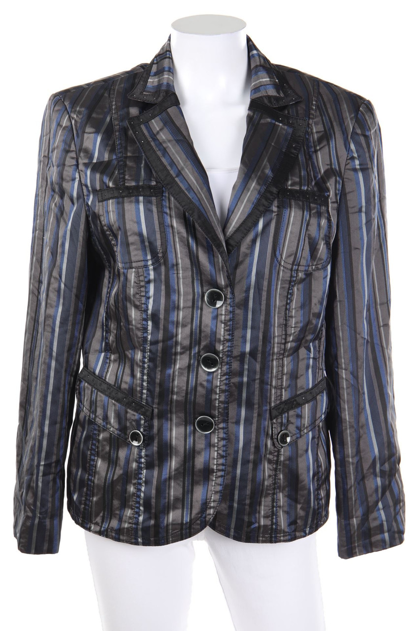 GERRY WEBER - Blazer mit Reverskragen mit Metallic-Effekt mit Streifen - D 42