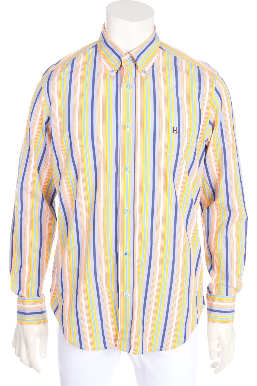 Harmont & Blaine - gestreiftes Button-down-Hemd mit Logo-Stickerei - XL