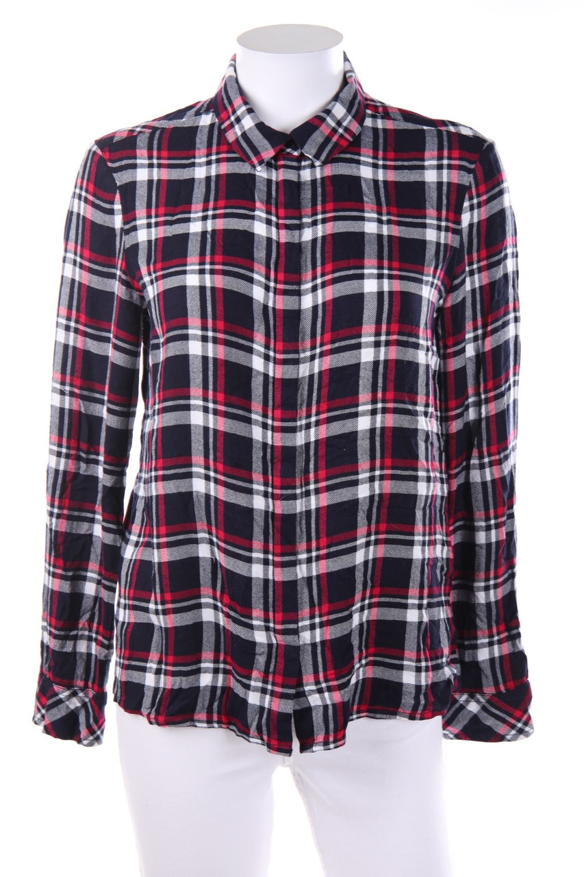 s.Oliver - Hemd-Bluse mit Krempel-Ärmeln mit Karo-Muster - D 34