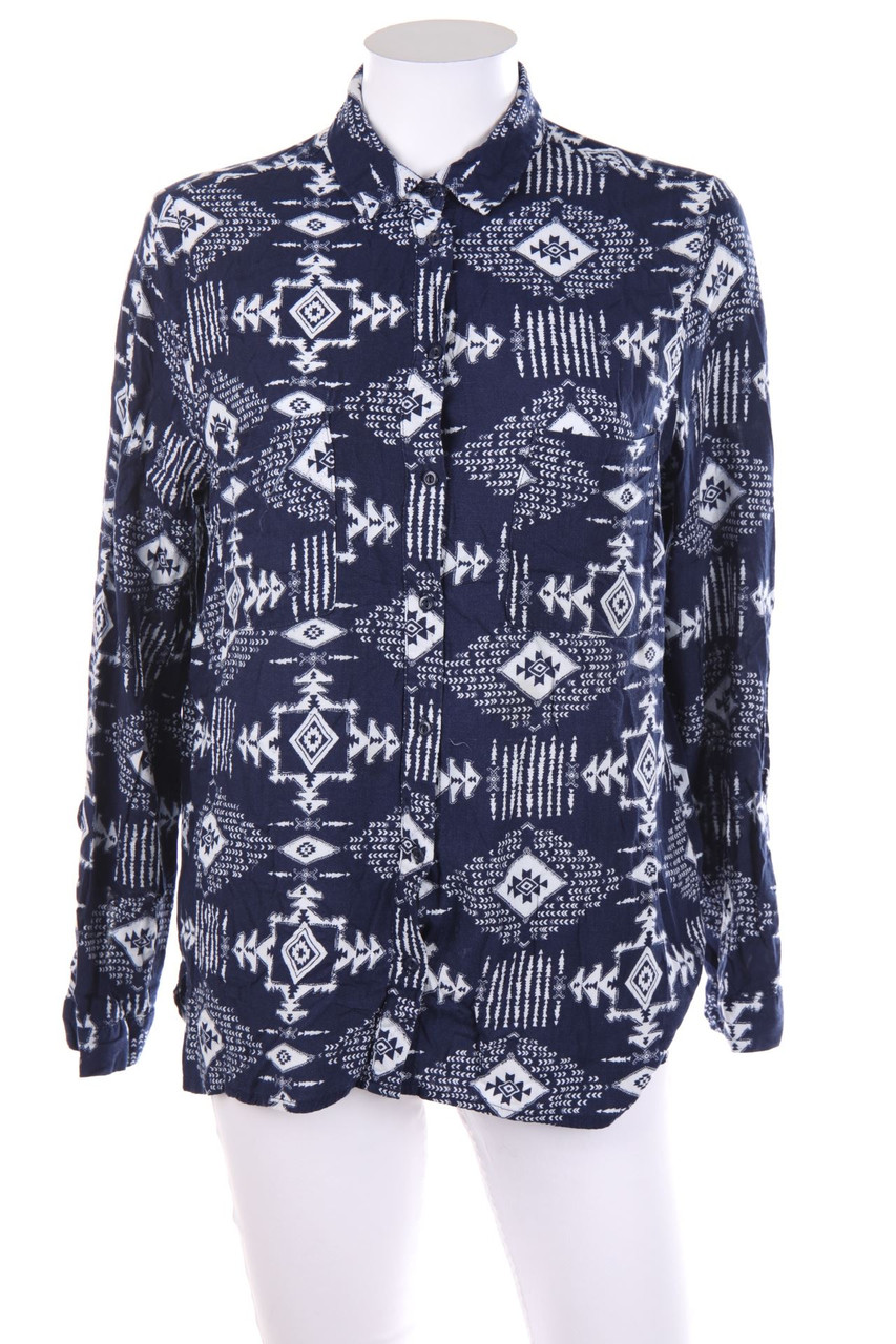 H&M DIVIDED - Hemd-Bluse aus Viskose mit Ethno-Print - D 40