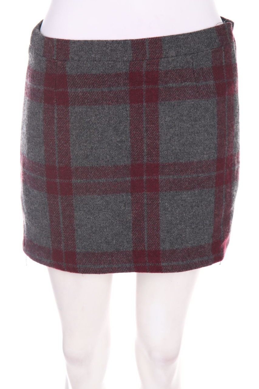 AMISU - Karo-Minirock mit Wolle - D 36