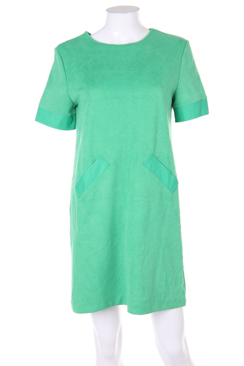 ZARA - Strickkleid mit Kunstleder-Details - S