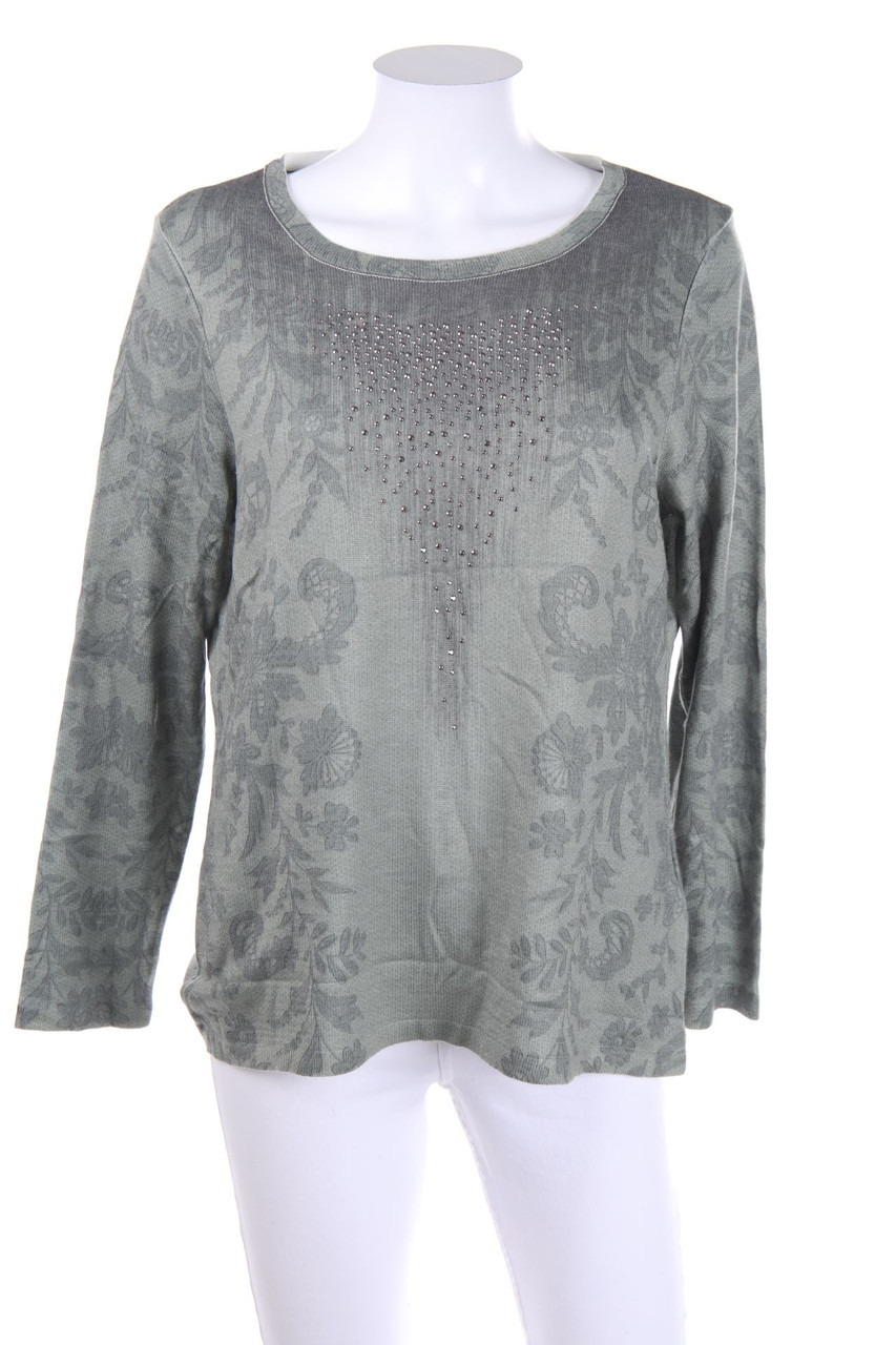 Mona - Longsleeve-Shirt mit Schmuckstein-Applikation - D 42