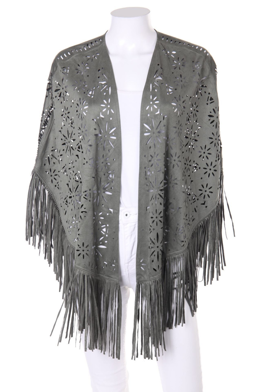 VIA APPIA DUE - Faux Leather-Cape mit Fransen - D 36-38