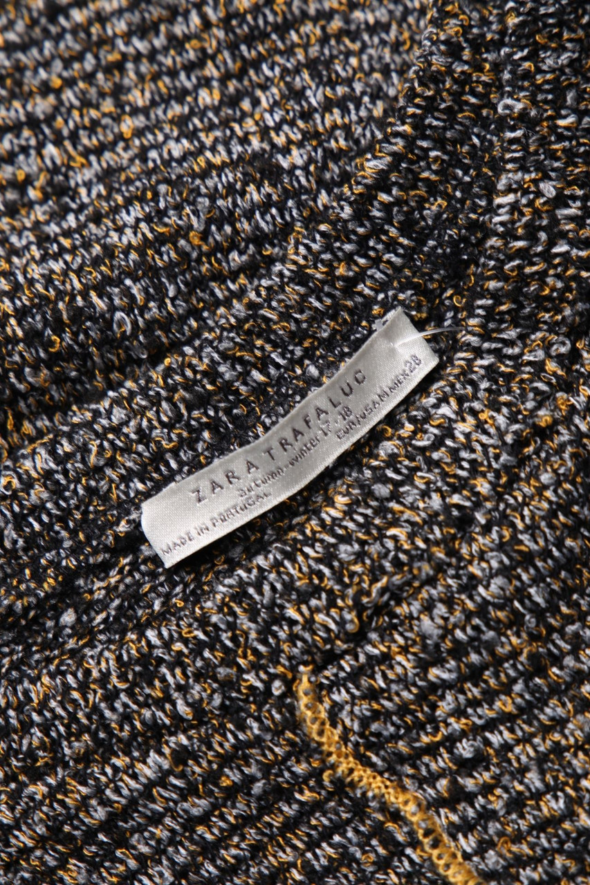 ZARA TRF Kurzarm-Strick-Pullover mit Streifen M