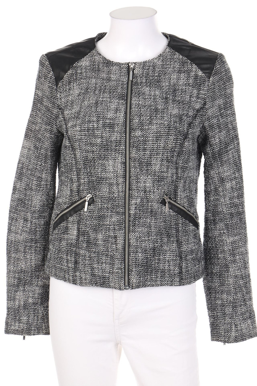 Charles Vögele - Jacke mit Kunstleder-Details - D 36