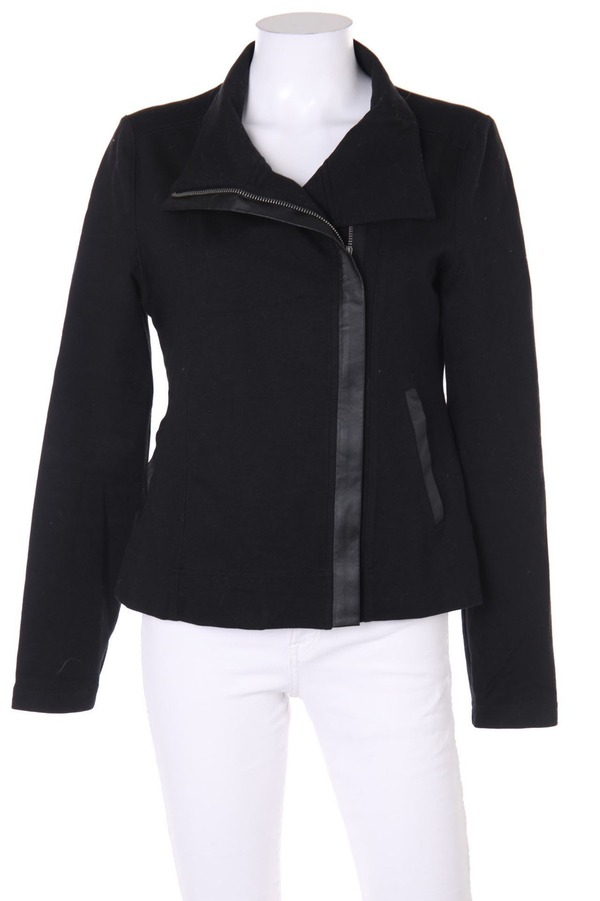 Calvin Klein - Sweatjacke mit Kunstleder-Details - M