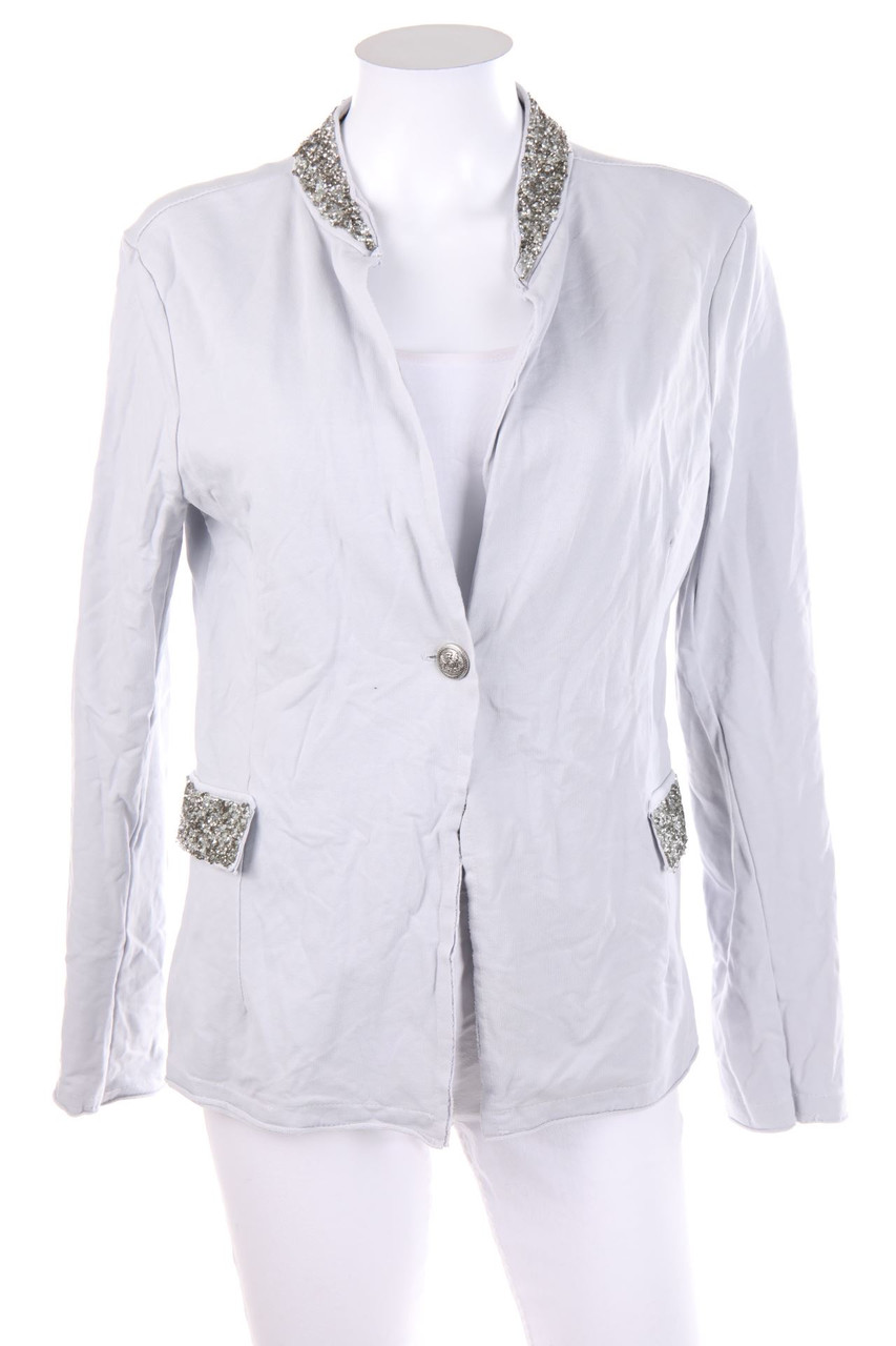 Ohne Label - Jersey-Blazer mit Strass-Steinen - L