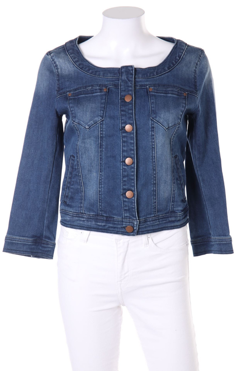 MADEMOISELLE R - Used Look-Jeans-Jacke mit 7/8-Ärmel - D 34