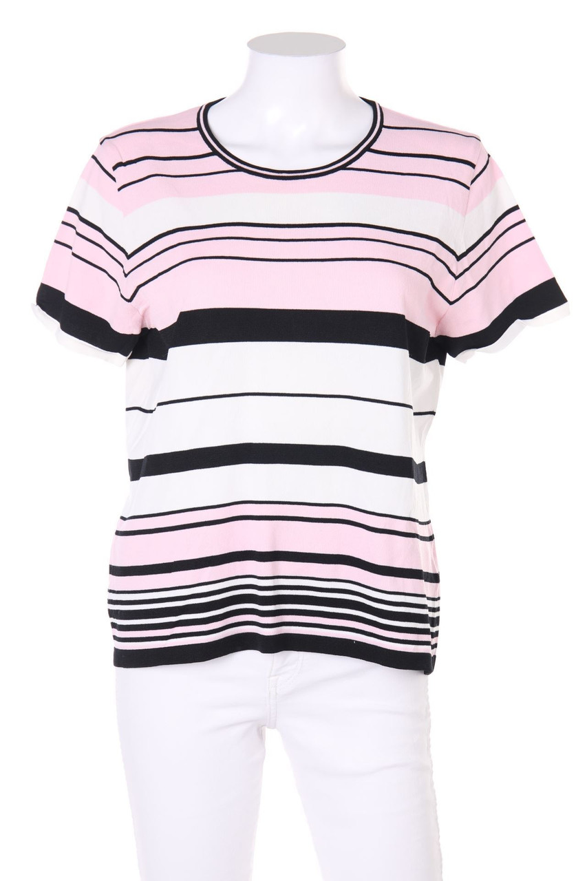 PUNT ROMA - Kurzarm-Strick-Pullover mit Streifen - M