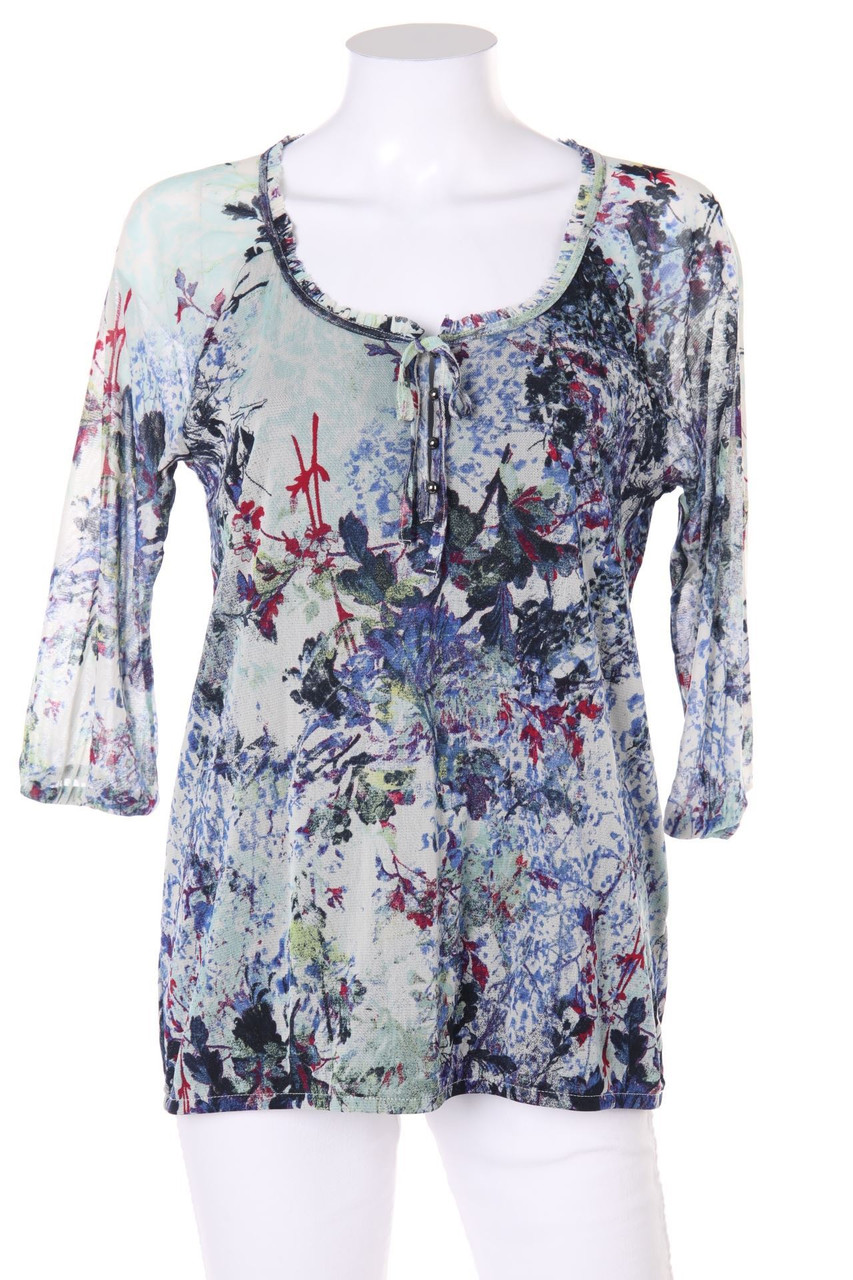 s.Oliver - Tunika-Bluse mit floralem Muster - D 42