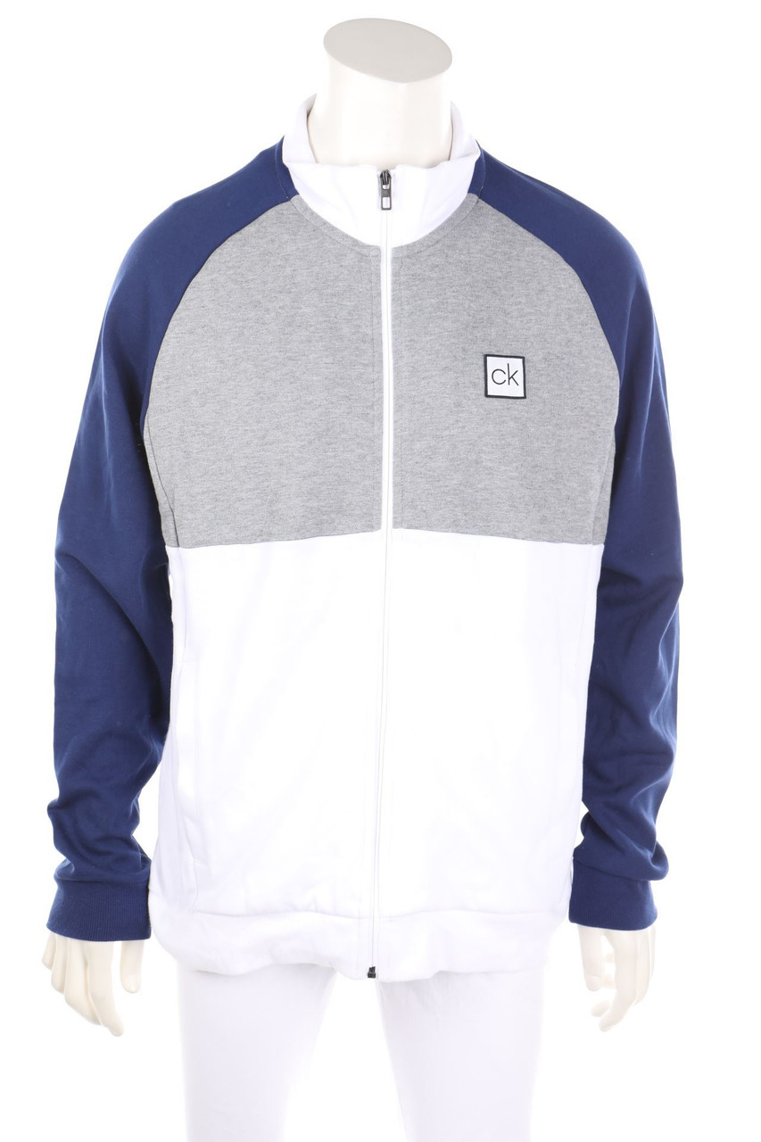 Calvin Klein - Zipper-Cardigan mit Logo-Applikation - XL