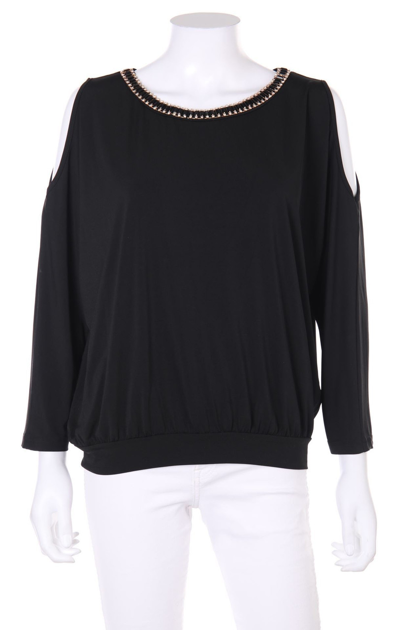TOUT FEU TOUT FEMME - Batwing-Shirt mit Schmuckstein-Applikation - M