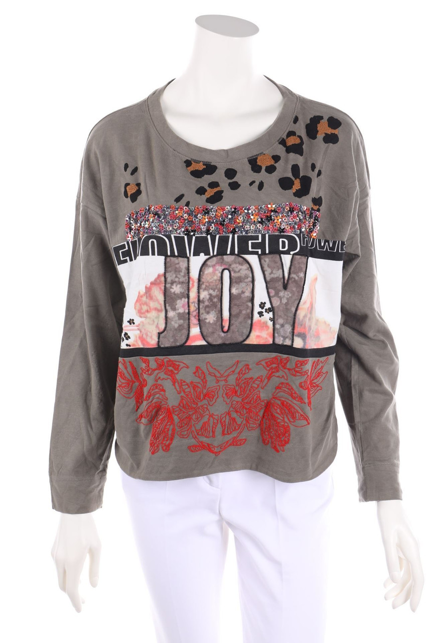 MARC CAIN SPORTS - Print-Sweatshirt mit Pailletten - D 40