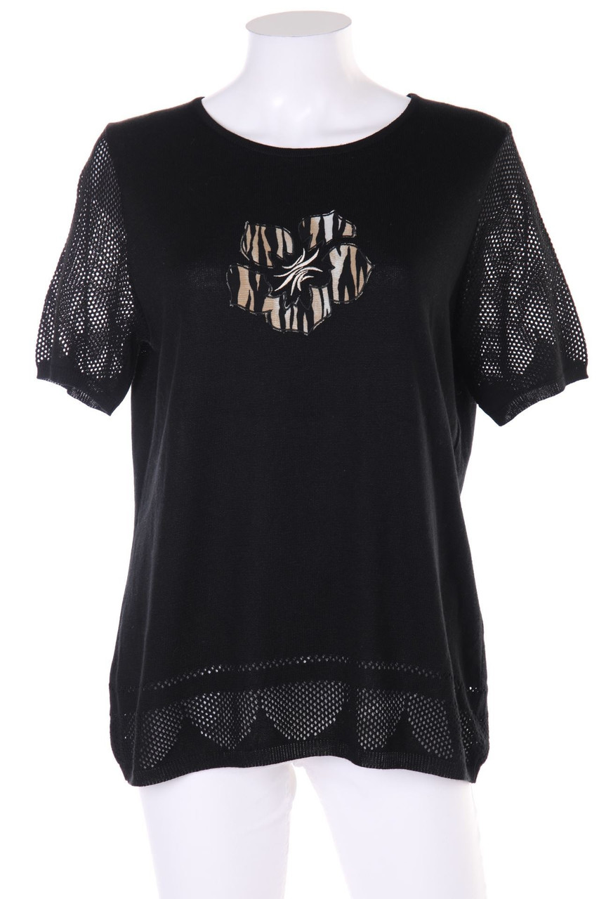 EUGEN KLEIN - Strick-Pullover mit Stickereien - D 40