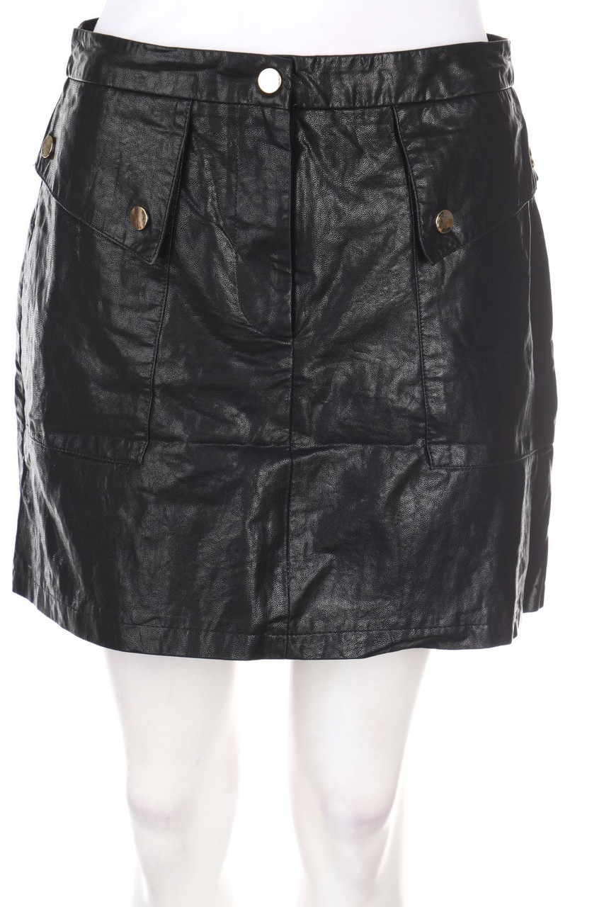 ZARA - Faux Leather-Mini-Rock - M