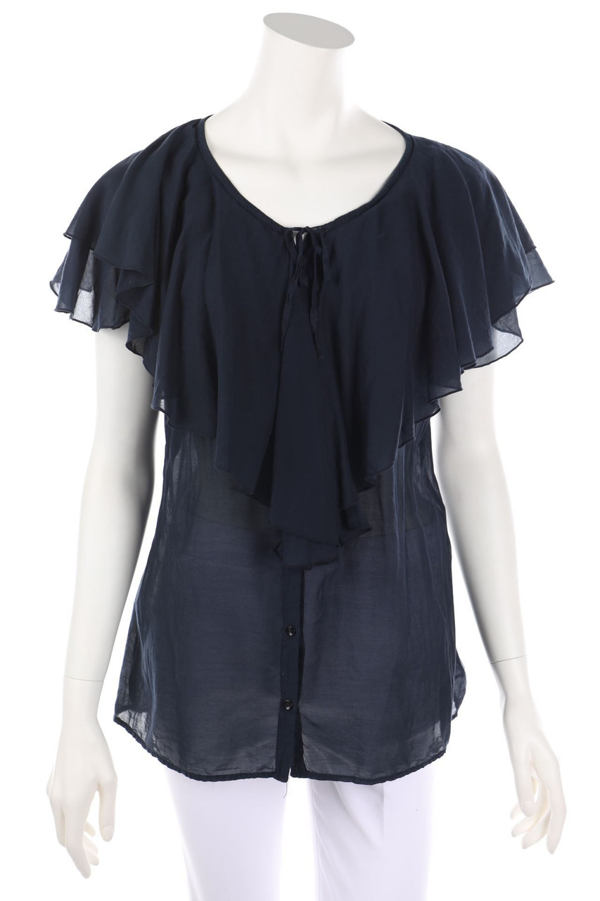 BOSS ORANGE - Kurzarm-Bluse mit Volants - M