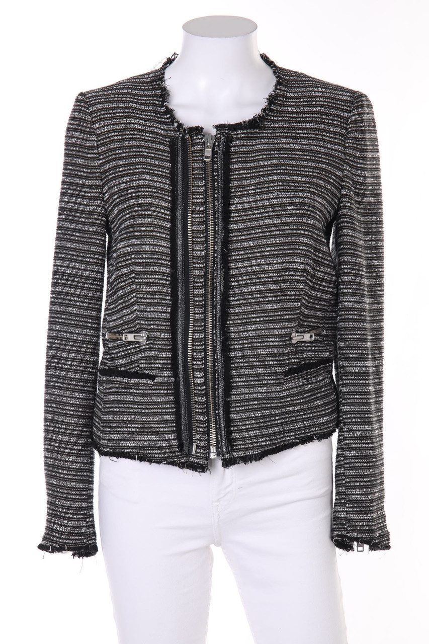 MANGO - Bouclé-Blazer mit Reißverschluss - M
