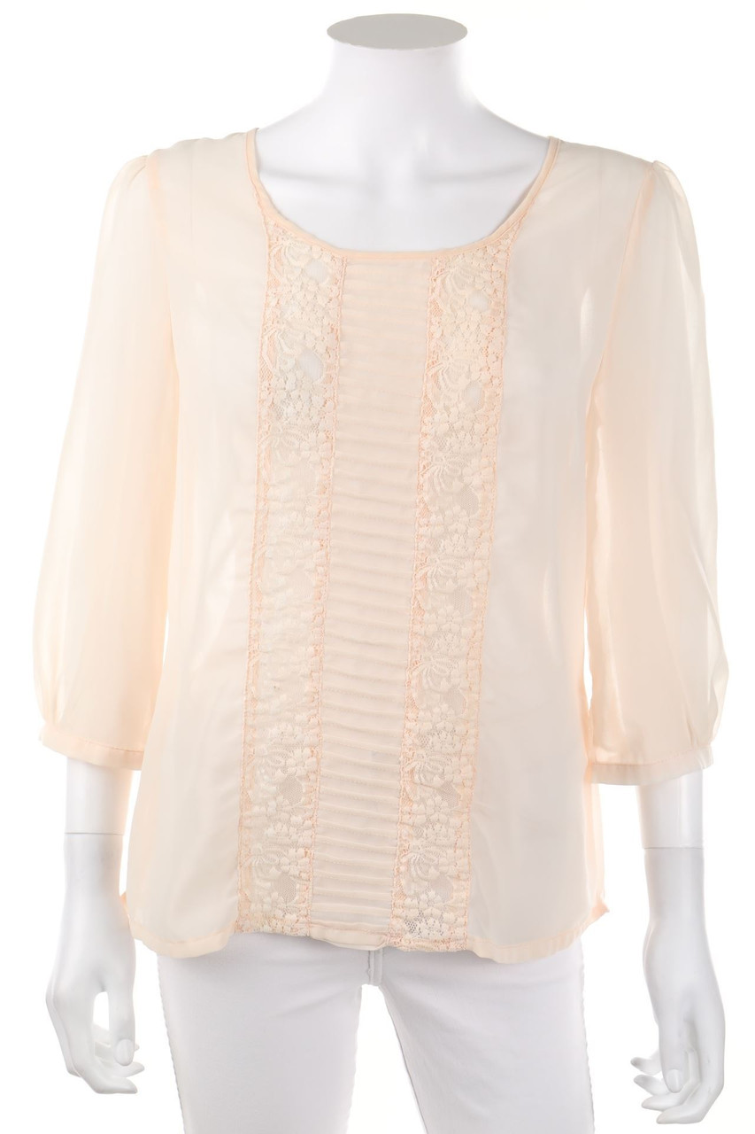 WE FASHION - Bluse mit 3/4-Ärmel mit Spitzen-Einsatz - M