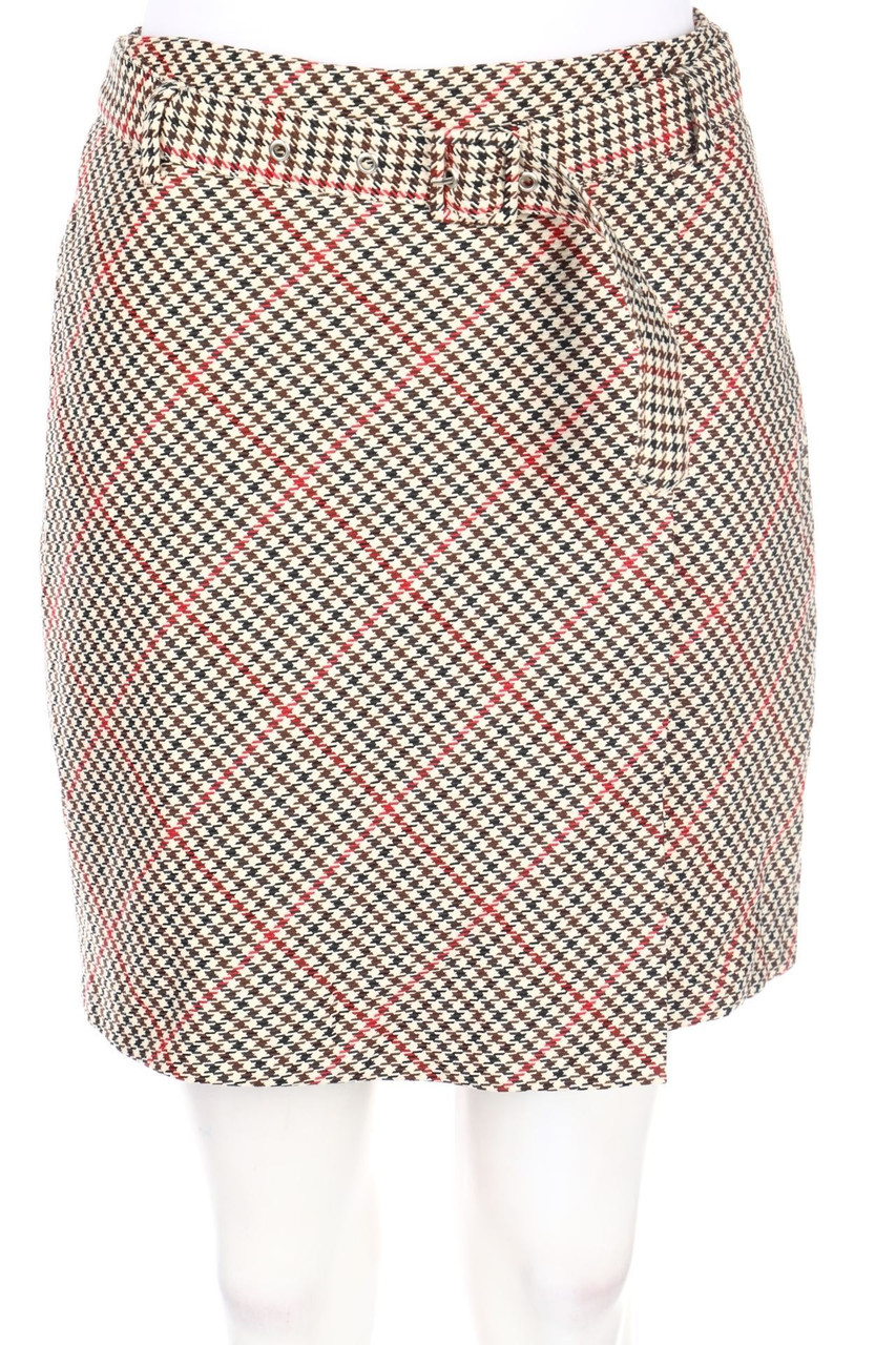 H&M - Minirock in Wickel-Optik mit Hahnentritt-Muster - D 38