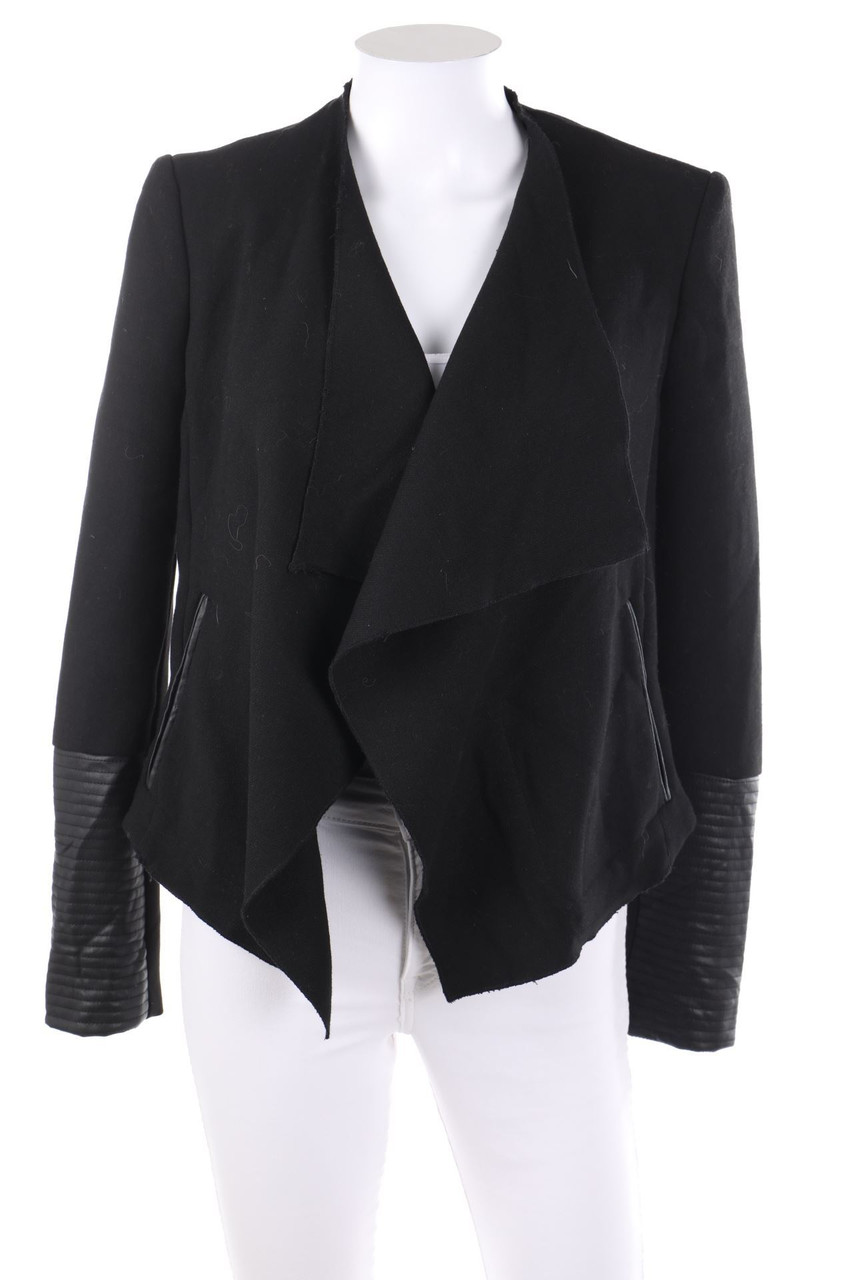 ZARA TRF - Clean Chic-Blazer mit Kunstleder-Details - S