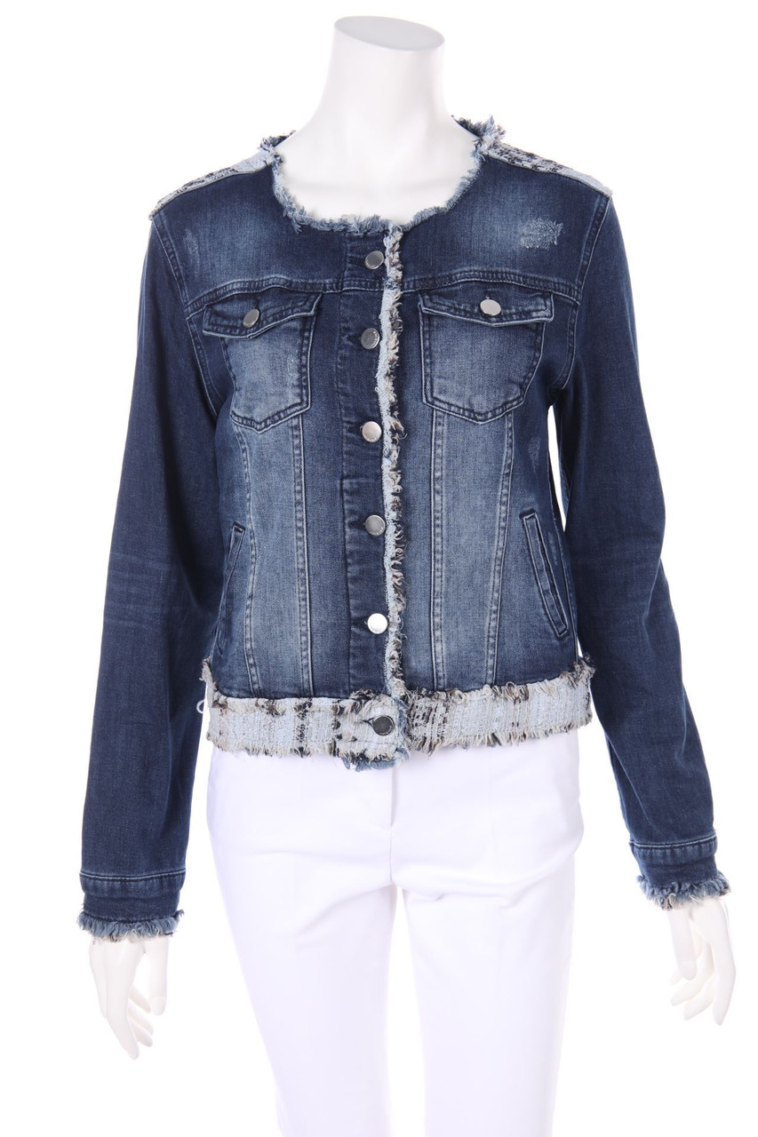 rich & royal - Jeans-Jacke mit Fransen - L