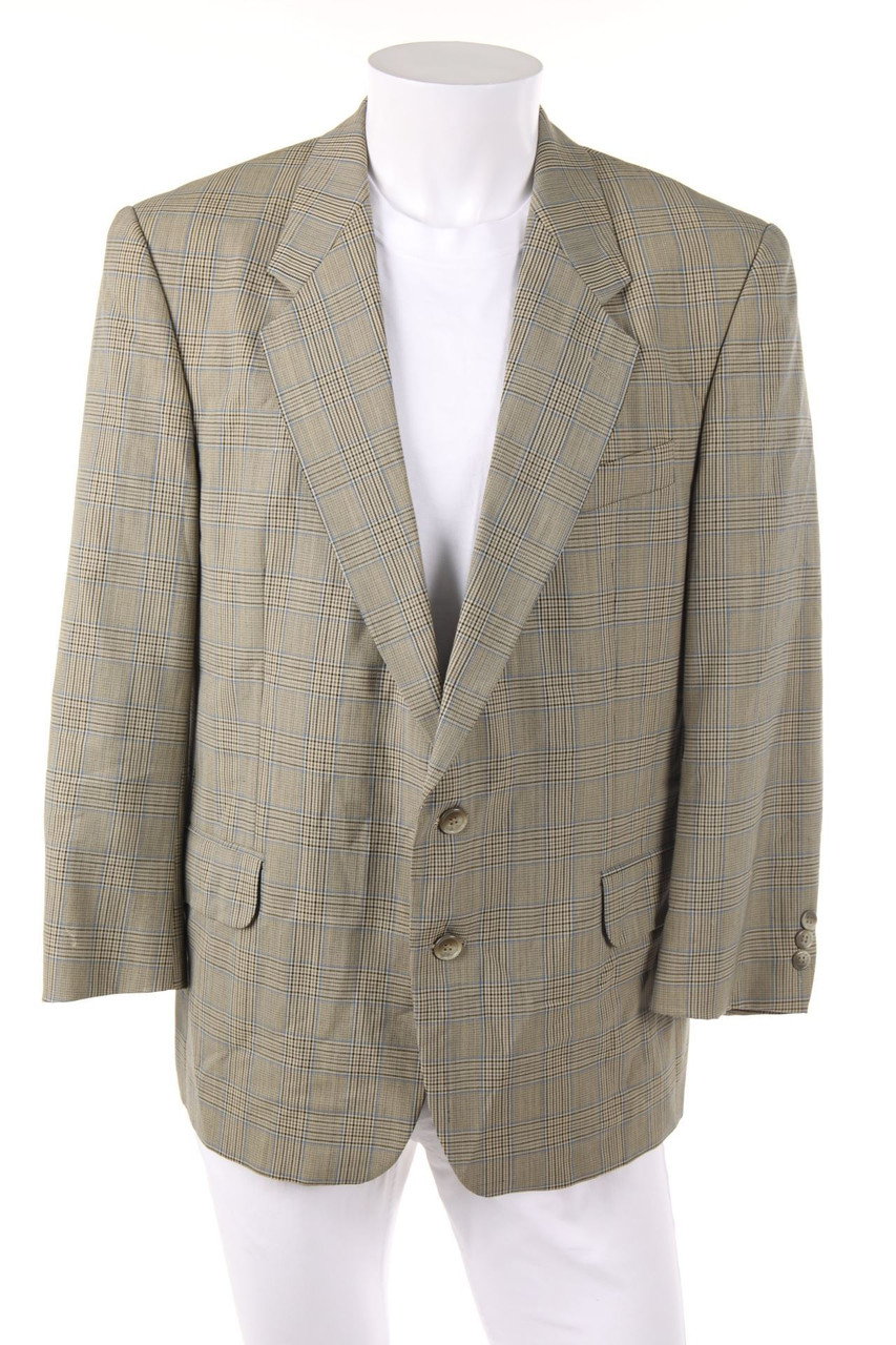 Ohne Label - Sakko mit Wolle mit Karo-Muster - 50