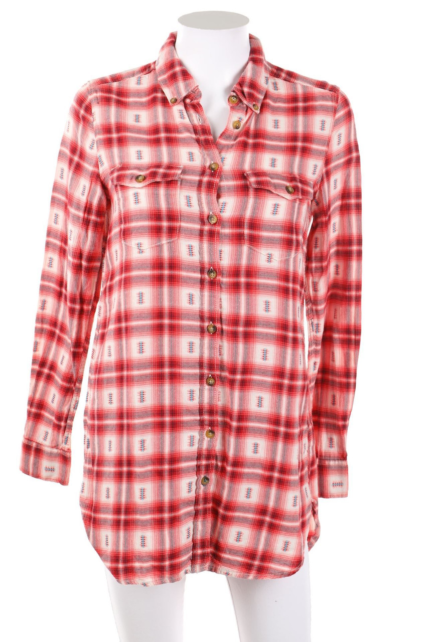 H&M LOGG - Long-Bluse mit Karo-Muster - D 34