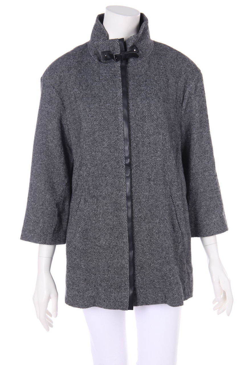 JOSEPH JANARD - Jacke aus Woll-Mix mit Kunstleder-Details - D 40