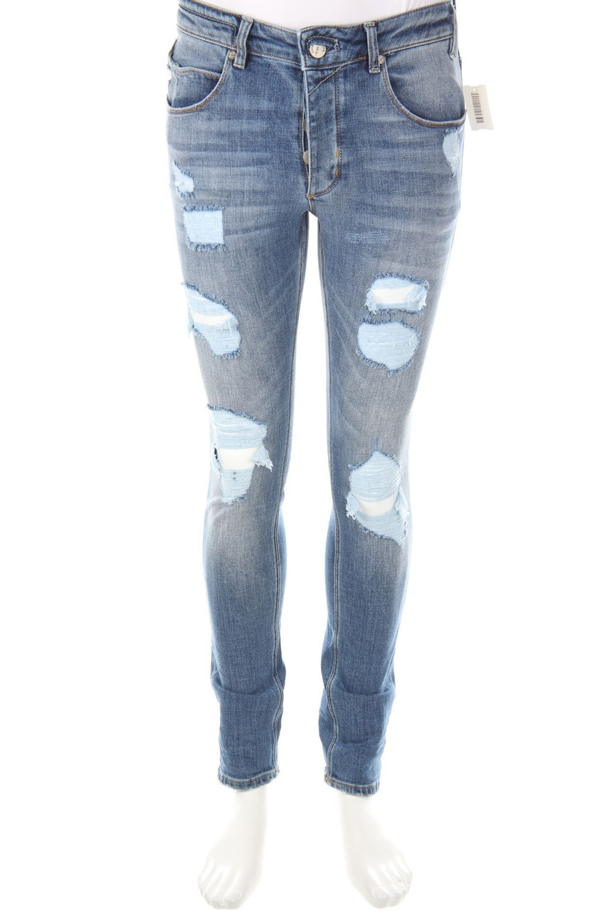 GABBA - Destroyed Straight Cut Jeans mit Logo-Patch - W30